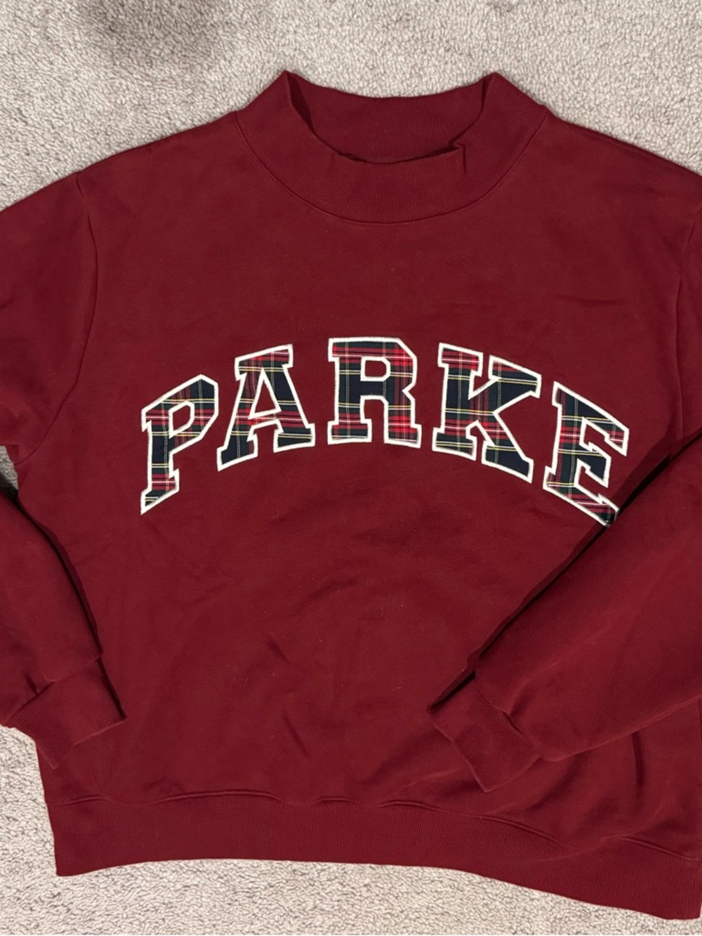 Parker Burgundy Mock Neck Sweatshirt